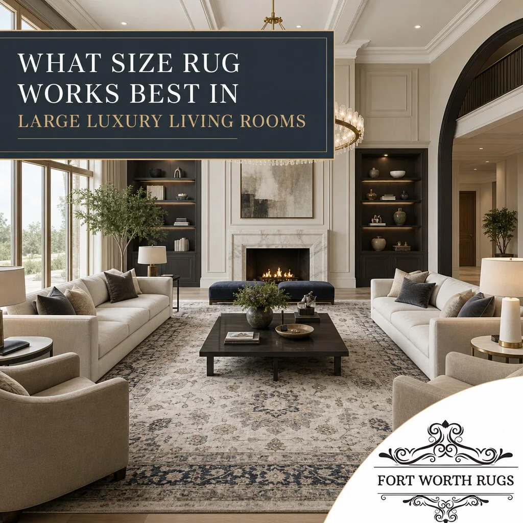 What Size Rug Works Best In Large Luxury Living Rooms